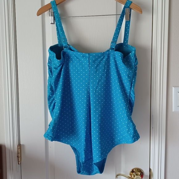 Catalina Blue White Polka Dot Swimwear Size 3X - Picture 7 of 15